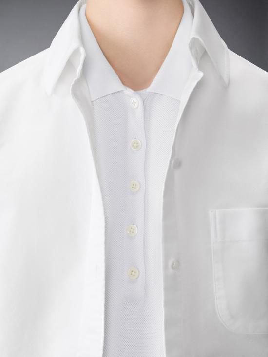 26SS 톰브라운 폴로 티셔츠 FJP107A 00050 100 WHITE DOM - THOM BROWNE