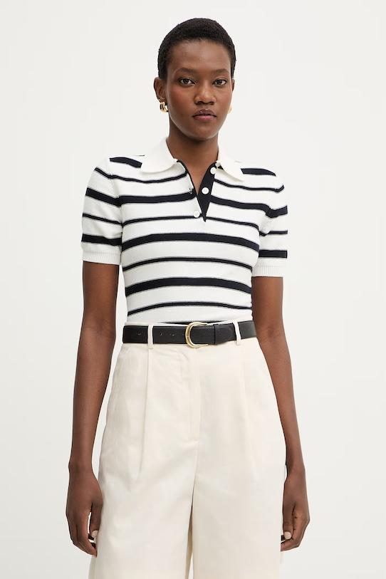 26SS 막스마라 폴로 티셔츠 16361137 007 WHITE NAVY BLUE DOM