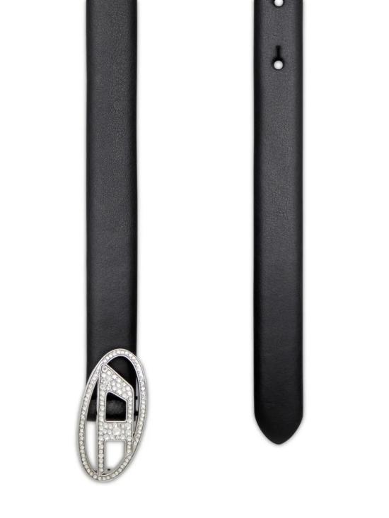  디젤 벨트 타원형 D 로고 B 1도어 스트라스 20  블랙 - DIESEL