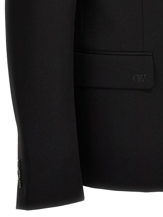  오프화이트 수트 자켓 OW 자수 블레이저 블랙 - OFF WHITE