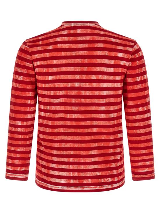  꼼데가르송 긴팔 티셔츠 Comme Des Garçons 스트라이프 티셔츠 레드 - COMME DES GARCONS