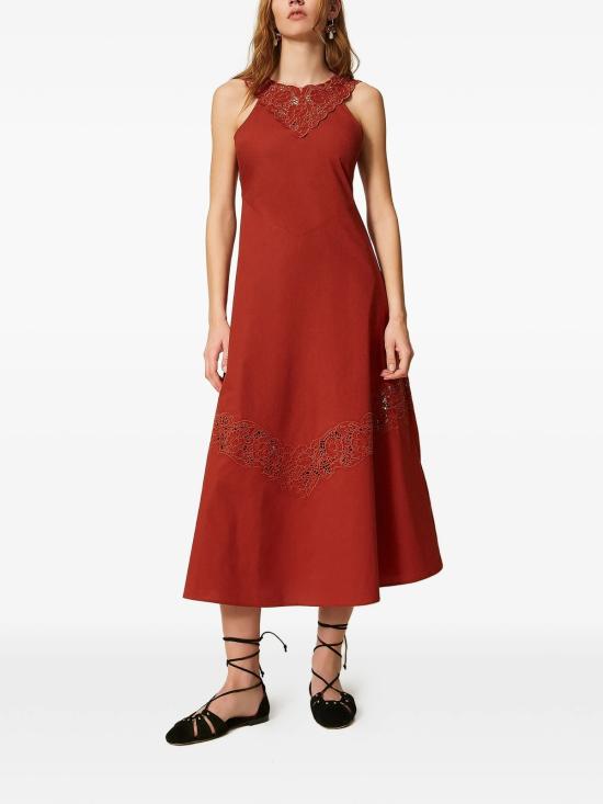  트윈셋 원피스 아비토 드레스 브라운 - TWINSET