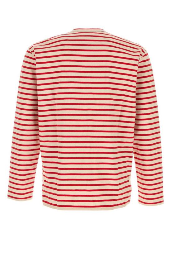  와타나베 준야 탑 자수 코튼 오버사이즈 티셔츠 내추럴 레드 - JUNYA WATANABE