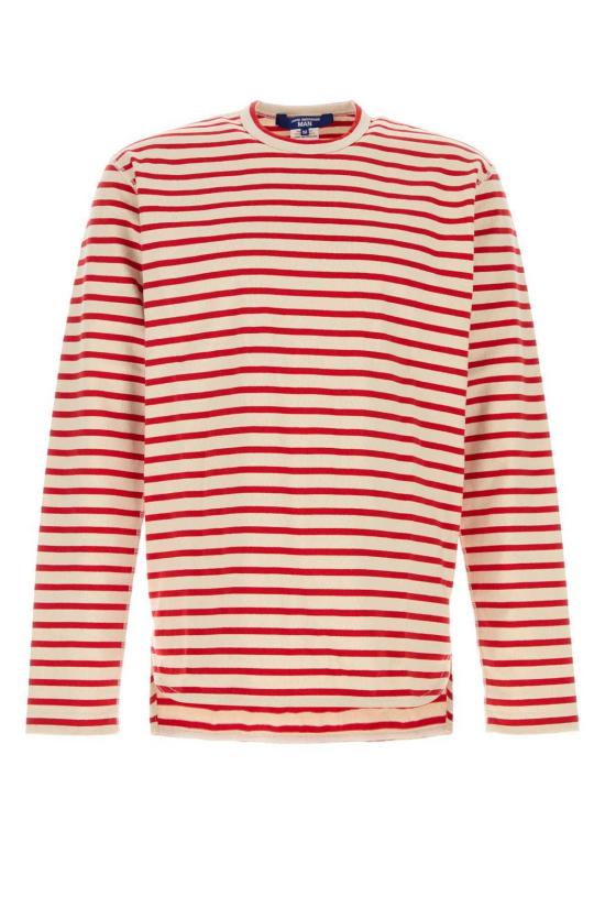  와타나베 준야 탑 자수 코튼 오버사이즈 티셔츠 내추럴 레드