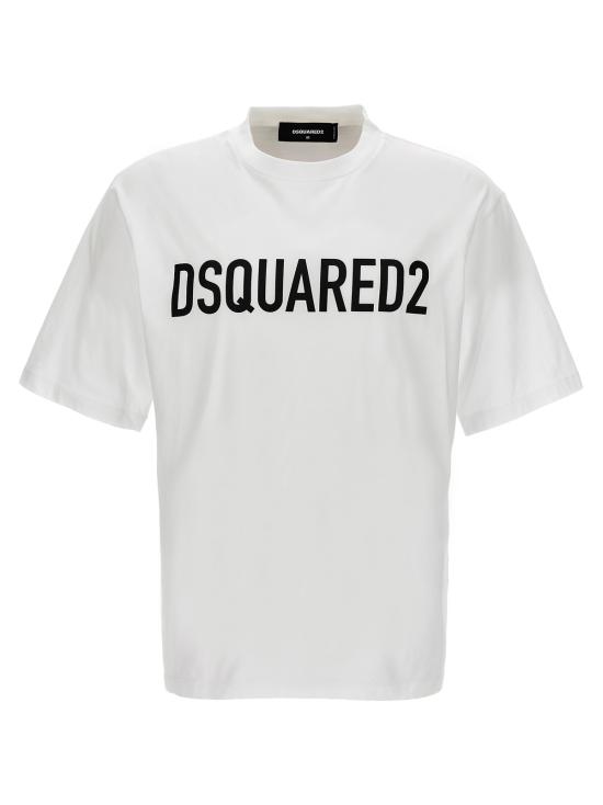  디스퀘어드2 탑 Dsquared2 로고 티셔츠 화이트/블랙