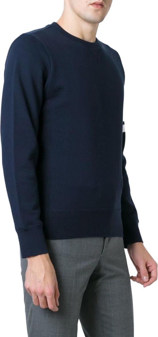 26SS 톰브라운 로고 패치 엔지니어드 4바 스웨트셔츠 MJT021H00535461 NAVY - THOM BROWNE