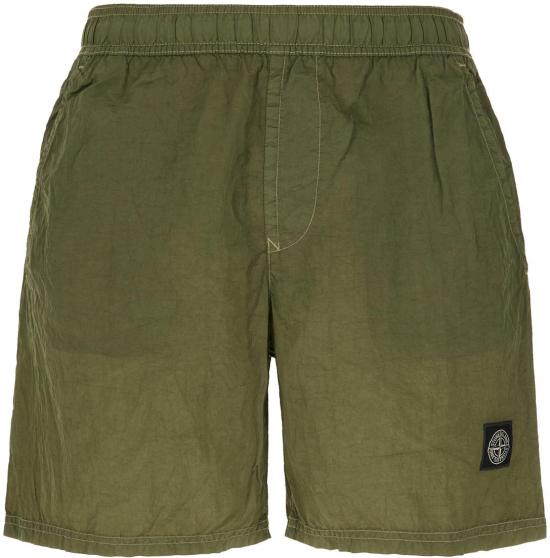 26SS 스톤 아일랜드 포켓 나일론 메탈 에코닐 에코닐 레귤러 핏 미드 렝스 스윔 쇼츠 S15B100004S0043V005G GREEN
