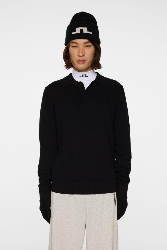 26SS 제이린드버그 긴팔 티셔츠 FMKW15268 9999 BLACK DOM - J LINDEBERG