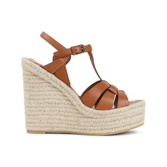 26SS 생로랑 트리뷰트 에스파드리유 웻지 스무스 레더 611924 BDA00 2206 AMBRA - SAINT LAURENT