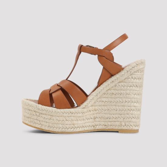 26SS 생로랑 트리뷰트 에스파드리유 웻지 스무스 레더 611924 BDA00 2206 AMBRA - SAINT LAURENT