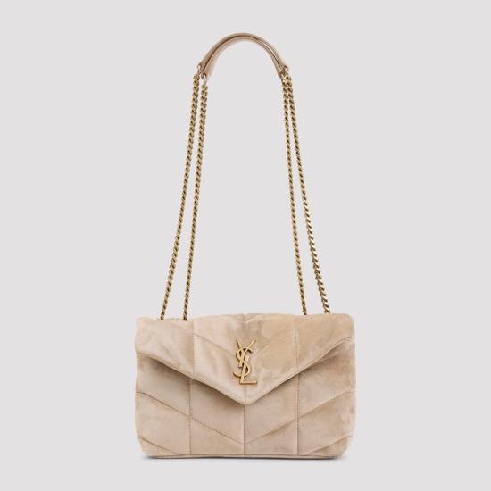 26SS 생로랑 토이 푸퍼 스웨이드 숄더백 759337 1U807 9295 CLEAR BEIGE - SAINT LAURENT