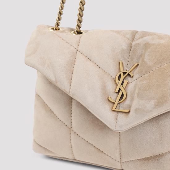 26SS 생로랑 토이 푸퍼 스웨이드 숄더백 759337 1U807 9295 CLEAR BEIGE - SAINT LAURENT