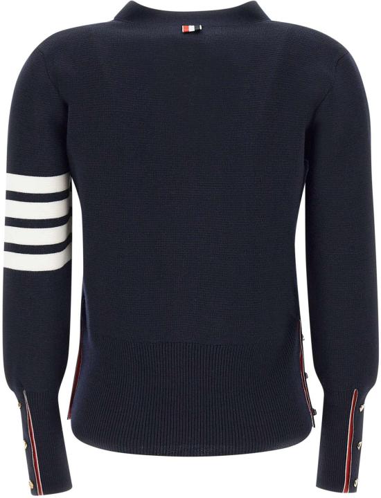 26FW 톰브라운 파인 메리노 울 4바 클래식 V넥 가디건 FKC207A00014415 NAVY - THOM BROWNE