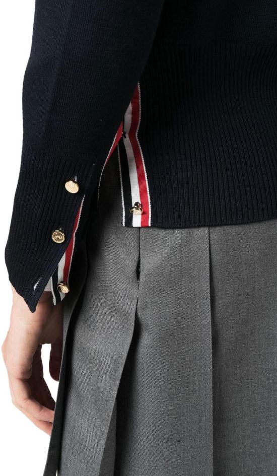 26SS 톰브라운 파인 메리노 울 4바 클래식 V넥 가디건 FKC207A00014415 NAVY - THOM BROWNE