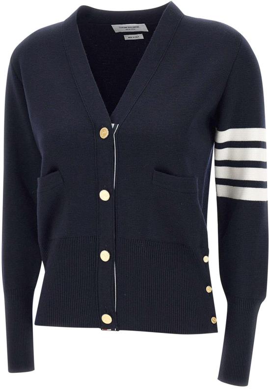 26FW 톰브라운 파인 메리노 울 4바 클래식 V넥 가디건 FKC207A00014415 NAVY
