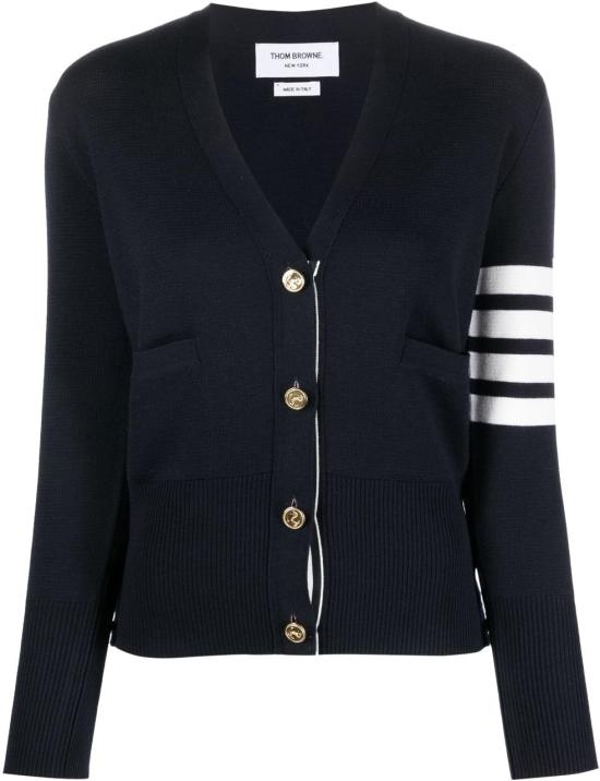 26SS 톰브라운 파인 메리노 울 4바 클래식 V넥 가디건 FKC207A00014415 NAVY