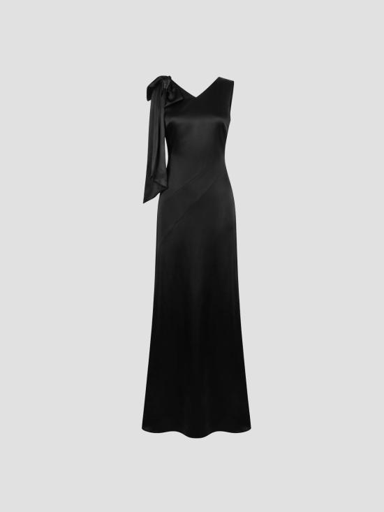 26SS 마르지엘라 바이어스 컷 이브닝 가운 S51DG0004S49465 900 BLACK