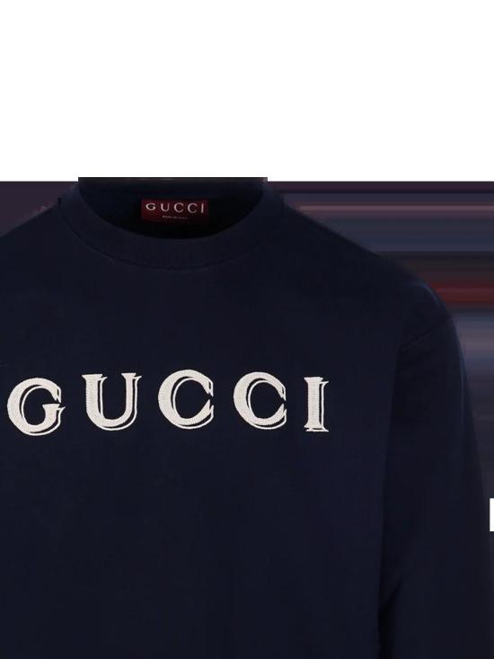 26SS 구찌 자수 코튼 저지 스웨트셔츠 854224XJHNA 4794 BLUE NAVY MIX - GUCCI