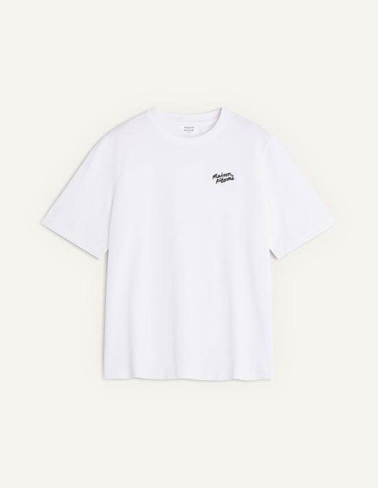 26SS 메종키츠네 핸드라이팅 컴포트 티셔츠 PW00114KJ0119 O102 WHITE BLACK