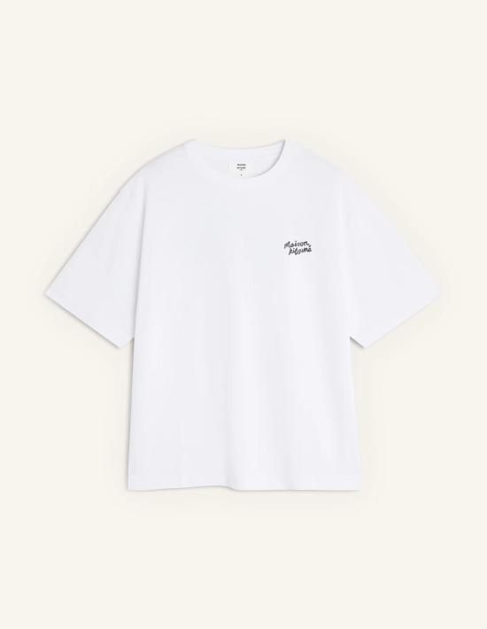 26SS 메종키츠네 핸드라이팅 오버사이즈 티셔츠 PM00110KJ0119 M186 WHITE BLACK