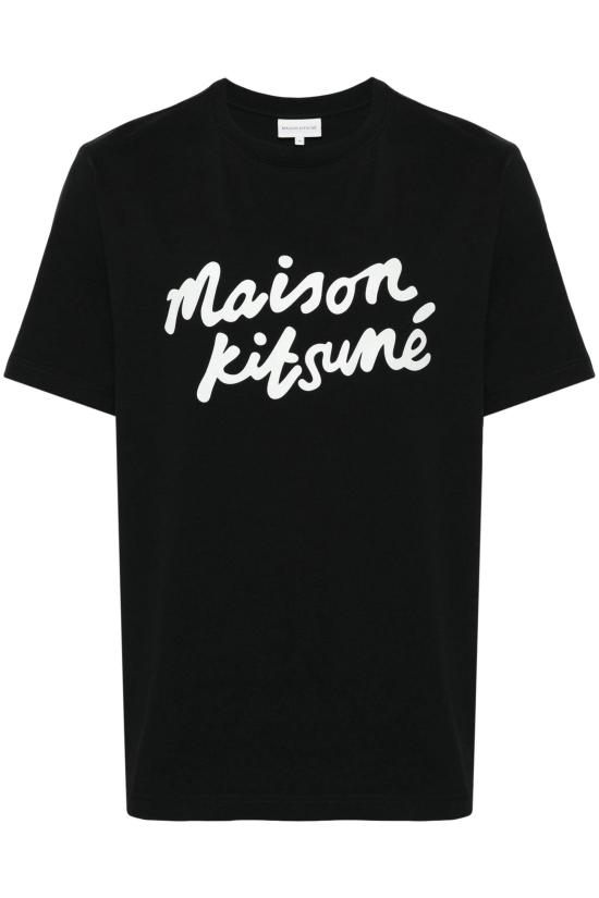 26SS 메종키츠네 핸드라이팅 컴포트 티셔츠 PW00114KJ0119 O197 BLACK WHITE - MAISON KITSUNE