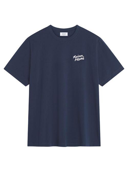 26SS 메종키츠네 핸드라이팅 컴포트 티셔츠 MM00126KJ7025 0414 CLSSC NAVY WHITE