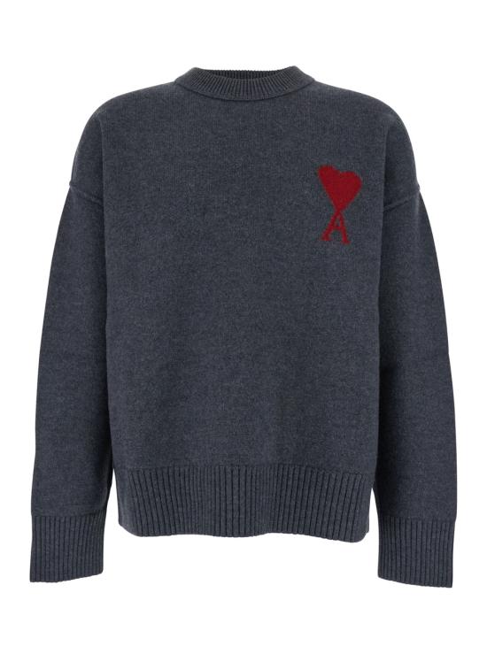 26FW 아미 빅 하트 울 크루넥 스웨터 UKS838018084 Grey