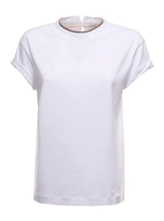 26FW 브루넬로 쿠치넬리 반팔 티셔츠 MPT18BD200C159 White - BRUNELLO CUCINELLI