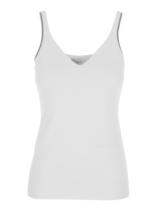 26FW 브루넬로 쿠치넬리 민소매 티셔츠 MPT18BA702C159 White