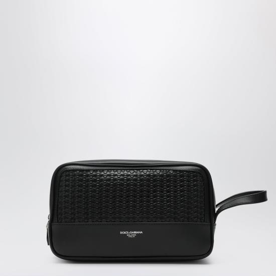 26SS 돌체앤가바나 Woven plongé calfskin necessaire 파우치 BT3310AN419 Black