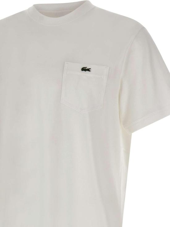 26SS 라코스테 브레스트 포켓 코튼 반팔 티셔츠 TH2827001 WHITE - LACOSTE