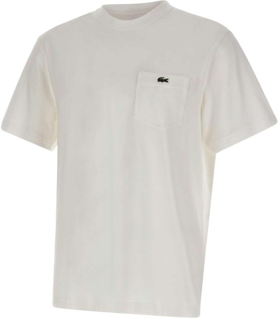 26SS 라코스테 브레스트 포켓 코튼 반팔 티셔츠 TH2827001 WHITE