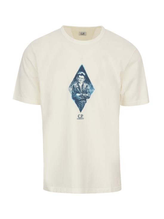 26SS 씨피 컴퍼니 반팔 티셔츠 20CMTS266A 110656W 103 GAUZE WHITE DOM