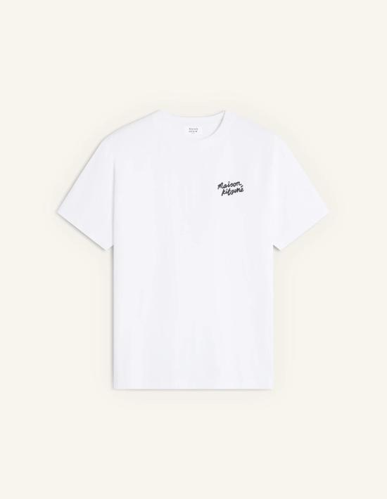 26SS 메종키츠네 핸드라이팅 컴포트 티셔츠 MM00126KJ7025 M186 WHITE BLACK