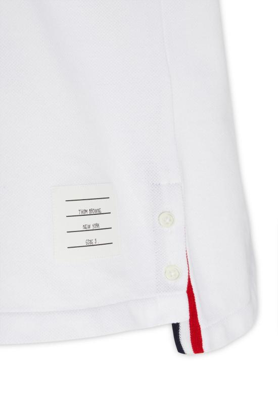 26SS 톰브라운 클래식 피케 스트라이프 릴렉스드 폴로 티셔츠 MJP042A00050100 WHITE - THOM BROWNE