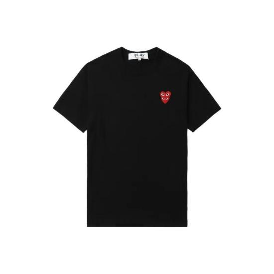 26SS 꼼데가르송 더블하트 와펜 반팔티 AX T288 051 1 P1T288 BLACK DOM