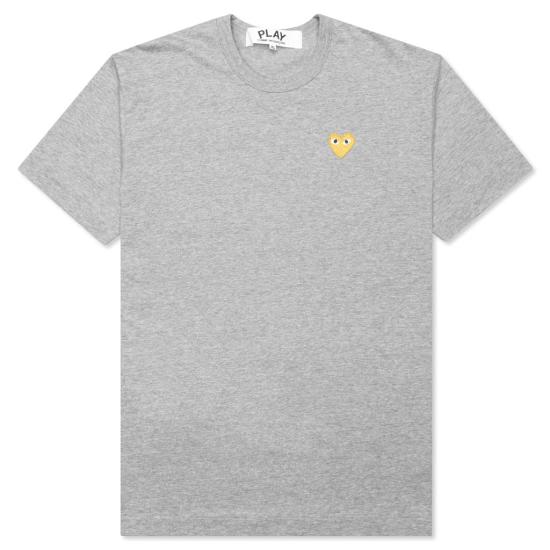 26SS 꼼데가르송 골드하트 와펜 반팔티 AX T216 051 3 P1T216 GRAY DOM