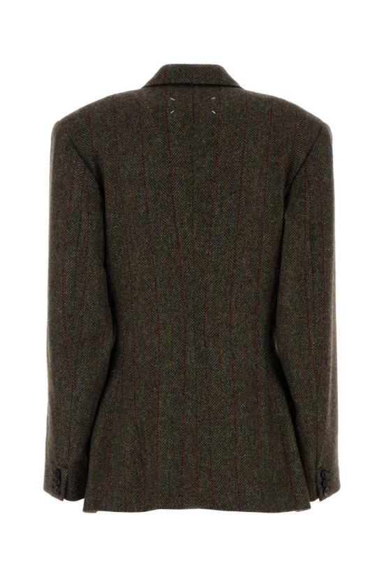  마르지엘라 수트 자켓 메종  자수 울 블레이저 브라운 - MAISON MARGIELA