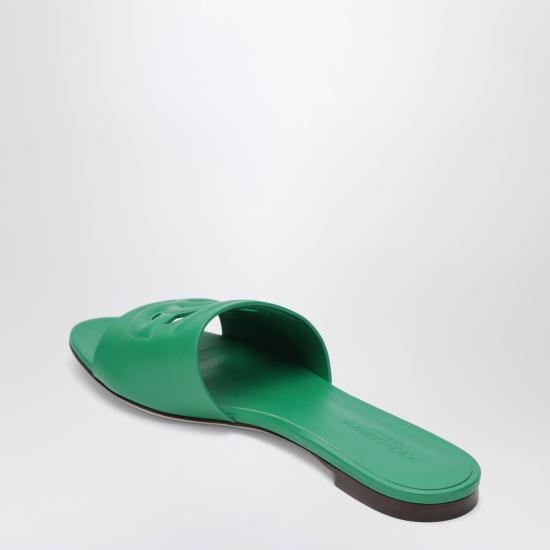 26SS 돌체앤가바나 DG 로고 카프스킨 슬리퍼 CQ0436AY329 Green - DOLCE & GABBANA