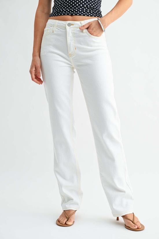  저스트 블랙 데님 데님 팬츠 미드라이즈 스토브파이프 스트레이트 진 미디엄 데님 - JUST BLACK DENIM