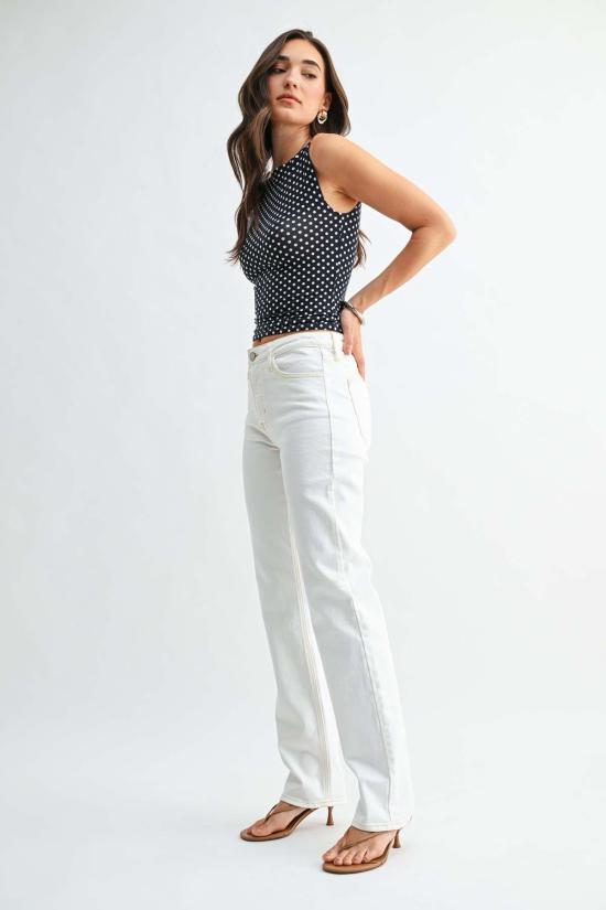  저스트 블랙 데님 데님 팬츠 미드라이즈 스토브파이프 스트레이트 진 미디엄 데님 - JUST BLACK DENIM