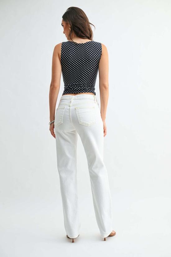  저스트 블랙 데님 데님 팬츠 미드라이즈 스토브파이프 스트레이트 진 미디엄 데님 - JUST BLACK DENIM