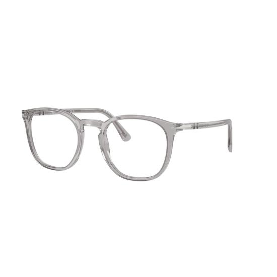 26SS 페르솔 안경 0Po3318v 반투명 회색 아세테이트 안경테 (키홀 브릿지) - PERSOL