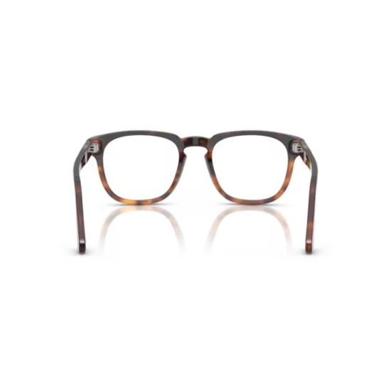 26SS 페르솔 안경 0Po3376v 호피무늬 사각 프레임 안경 (키홀 브릿지 포함) - PERSOL