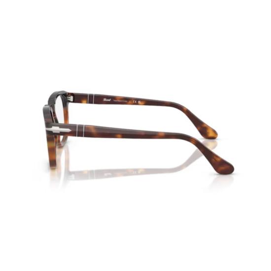 26SS 페르솔 안경 0Po3376v 호피무늬 사각 프레임 안경 (키홀 브릿지 포함) - PERSOL