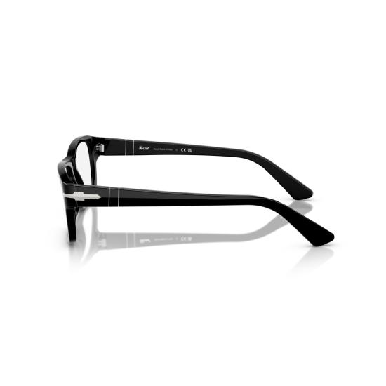 26SS 페르솔 안경 0Po3364v 직사각형 블랙 아세테이트 안경테 (실버 화살표 디테일) - PERSOL