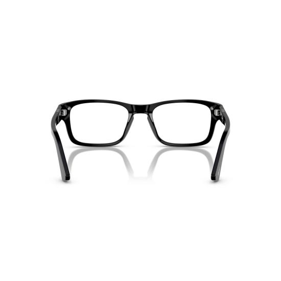 26SS 페르솔 안경 0Po3364v 직사각형 블랙 아세테이트 안경테 (실버 화살표 디테일) - PERSOL