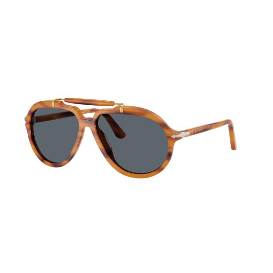 26SS 페르솔 선글라스 0Po0202s 호피무늬 에비에이터 , 독특한 이중 브릿지 디자인 - PERSOL