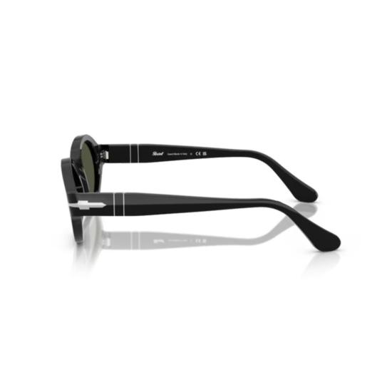 26SS 페르솔 선글라스 0Po3378s 둥근 형태의 블랙 아세테이트  (진한 녹색 렌즈) - PERSOL
