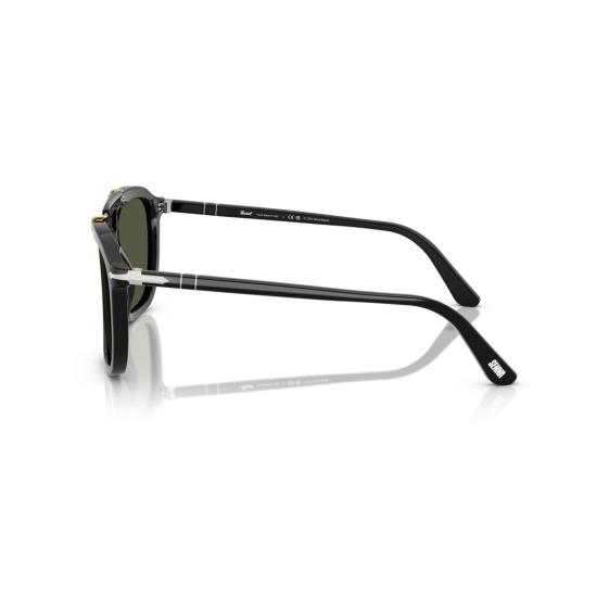 26SS 페르솔 선글라스 0Po0203s 스퀘어드 블랙 아세테이트 에비에이터  (골드 액센트 포함) - PERSOL